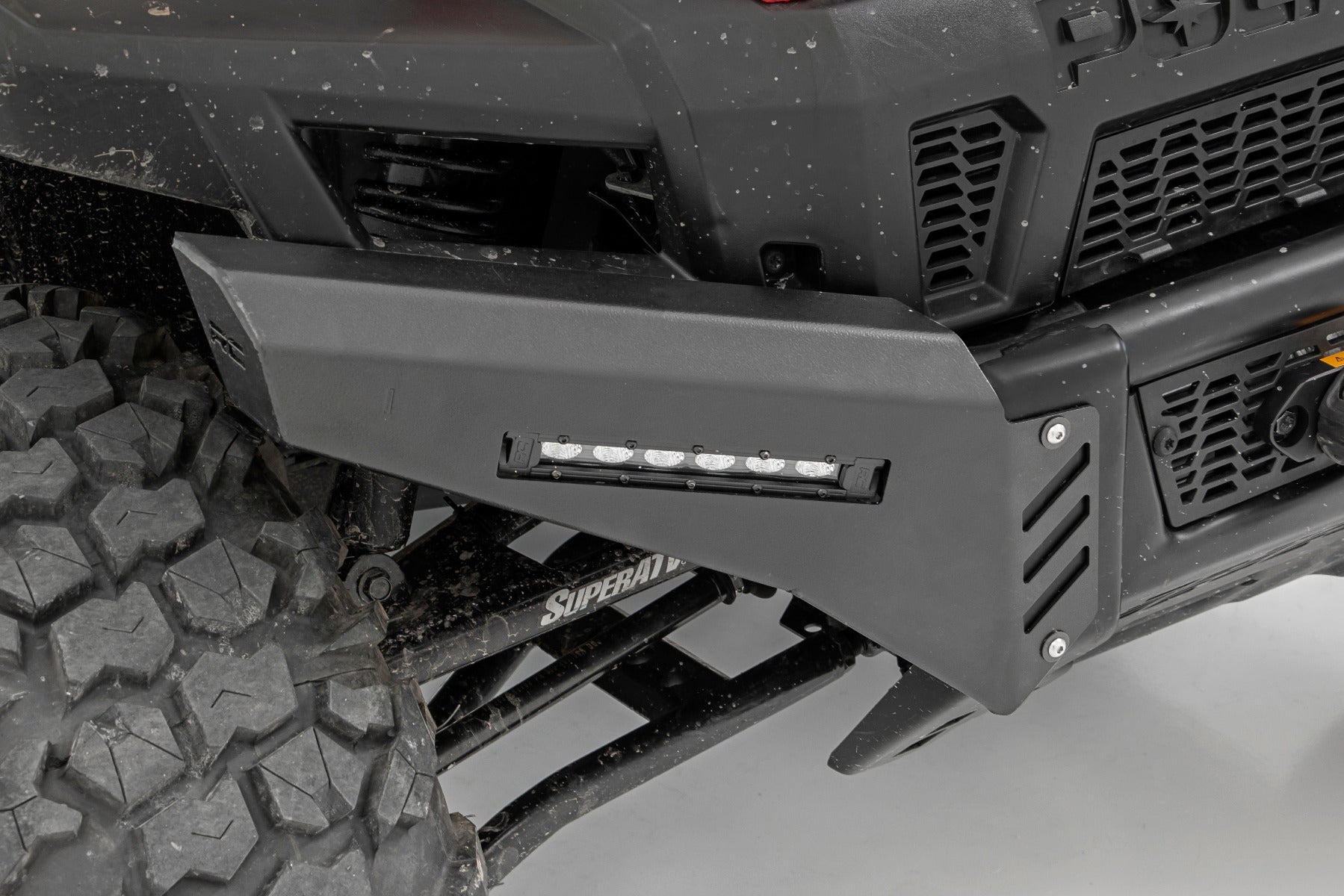Rough Country | Bumper Plate | Polaris Front Bumper Panels w/ 6.0 Inch LED Light Bars (13-19 Ranger) Rough Country | 93044