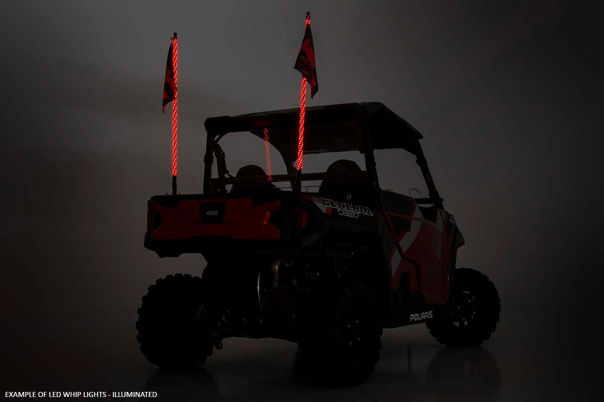 Rough Country | Light Whips | Polaris LED Whip Light Roll Cage Mounting Kit w/ LED Light Whips RZR 1000XP Turbo Rough Country | 93052