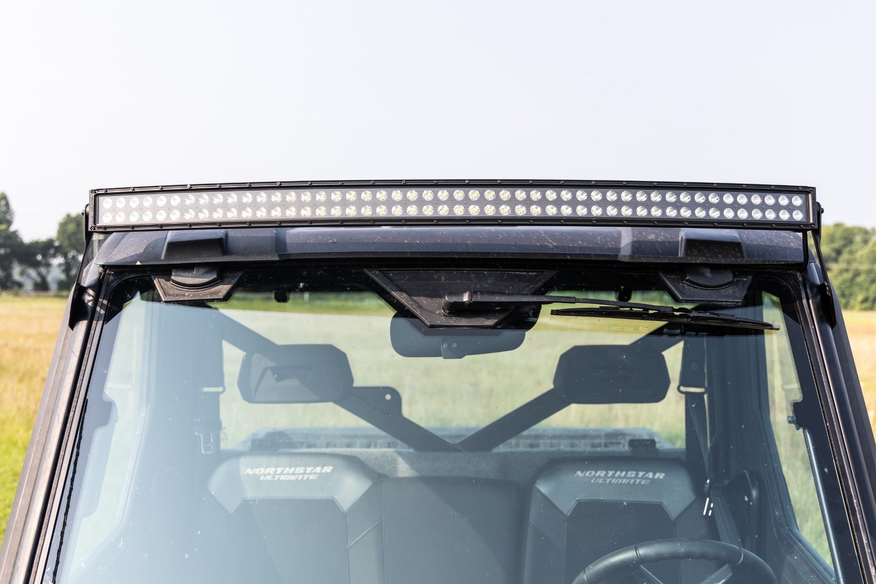 Rough Country | LED Light Bars | LED Light Front Mount 50 Inch Dual Row Black Pair with Factory Wiper 14-22 Polaris Ranger 1000XP Rough Country | 93127