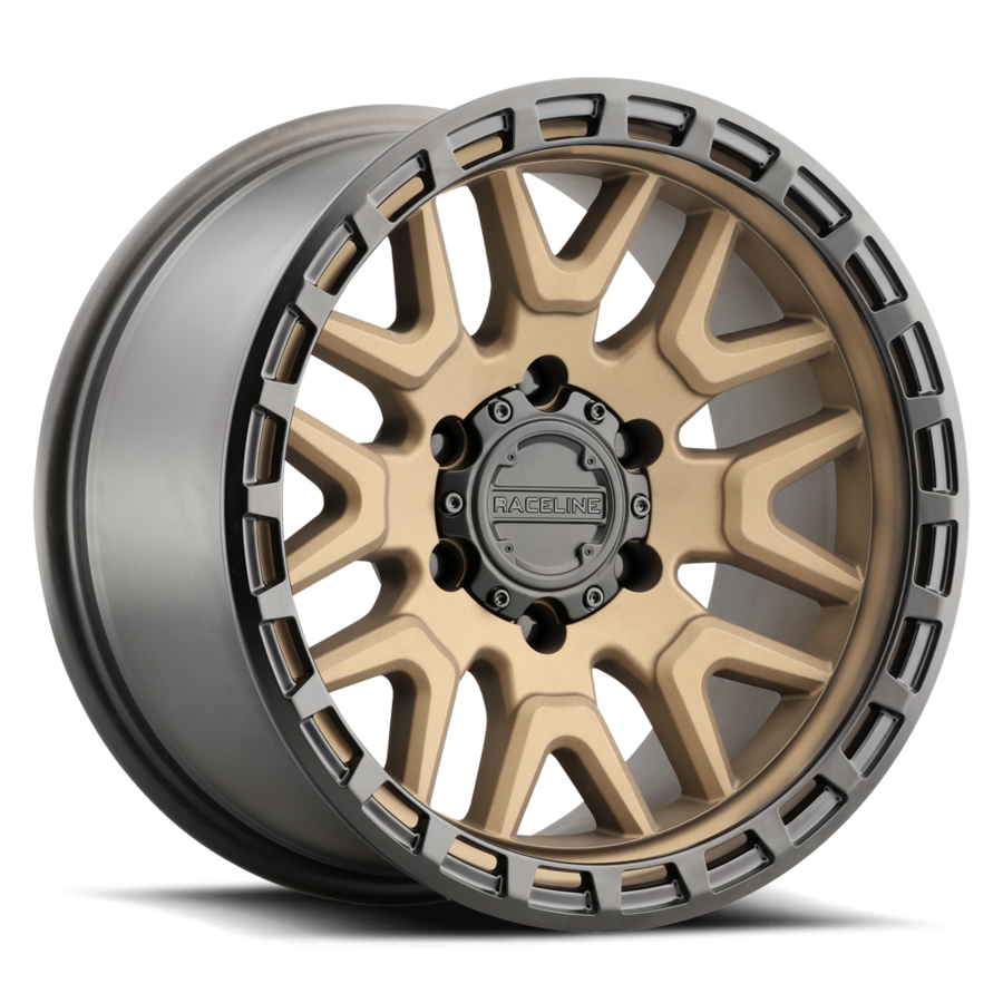 RACELINE | Aluminum Wheels | Aluminum Wheels 17x9 Krank 953BZ Satin Bronze -12 Offset 8 on 165.1 Bolt Pattern 125.2 Bore Raceline | 953BZ-79080-12