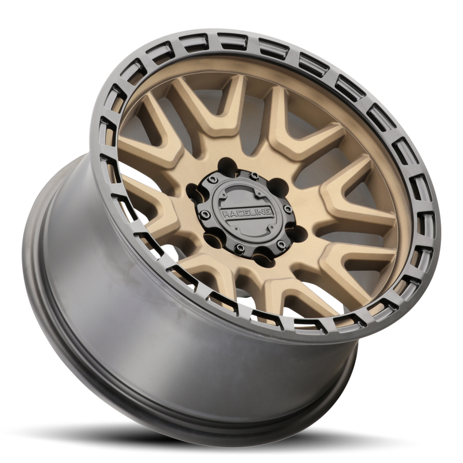 RACELINE | Aluminum Wheels | Aluminum Wheels 17x9 Krank 953BZ Satin Bronze -12 Offset 8 on 165.1 Bolt Pattern 125.2 Bore Raceline | 953BZ-79080-12
