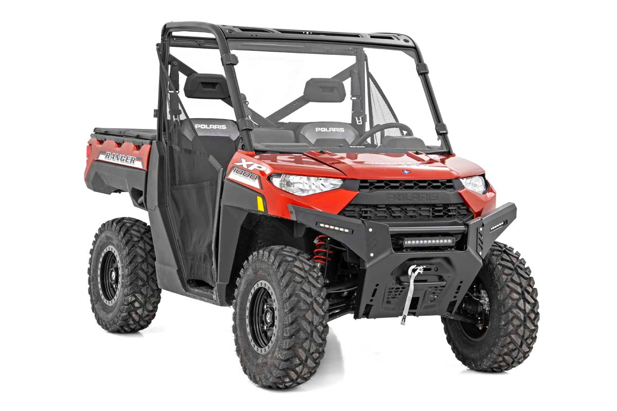 Rough Country | Windshield | Polaris Ranger Scratch Resistant Full Windshield For 13-Pres Polaris Ranger 900XP/16-Pres Ranger 1000XP Rough Country | 98132010