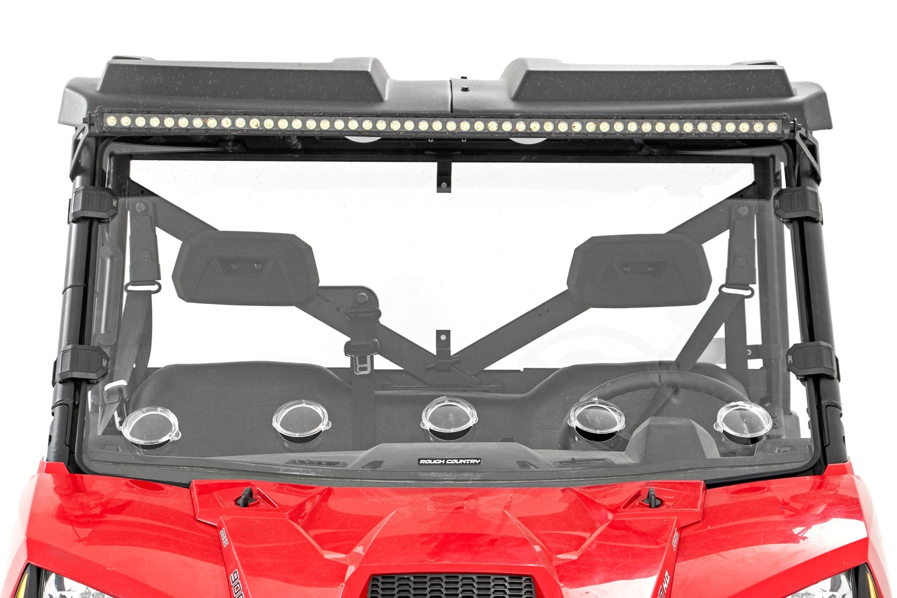 Rough Country | Windshield | Polaris Scratch Resistant Full Vented Windshield For 16-18 Ranger 1000XP and 13-20 Ranger 900XP Rough Country | 98232010