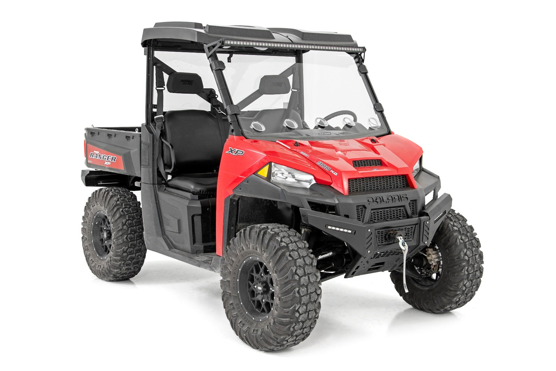 Rough Country | Windshield | Polaris Scratch Resistant Full Vented Windshield For 16-18 Ranger 1000XP and 13-20 Ranger 900XP Rough Country | 98232010