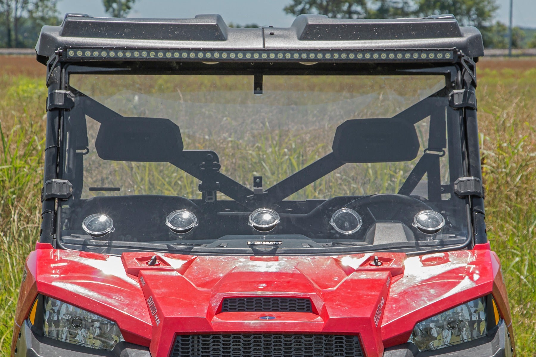 Rough Country | Windshield | Polaris Scratch Resistant Full Vented Windshield For 16-18 Ranger 1000XP and 13-20 Ranger 900XP Rough Country | 98232010