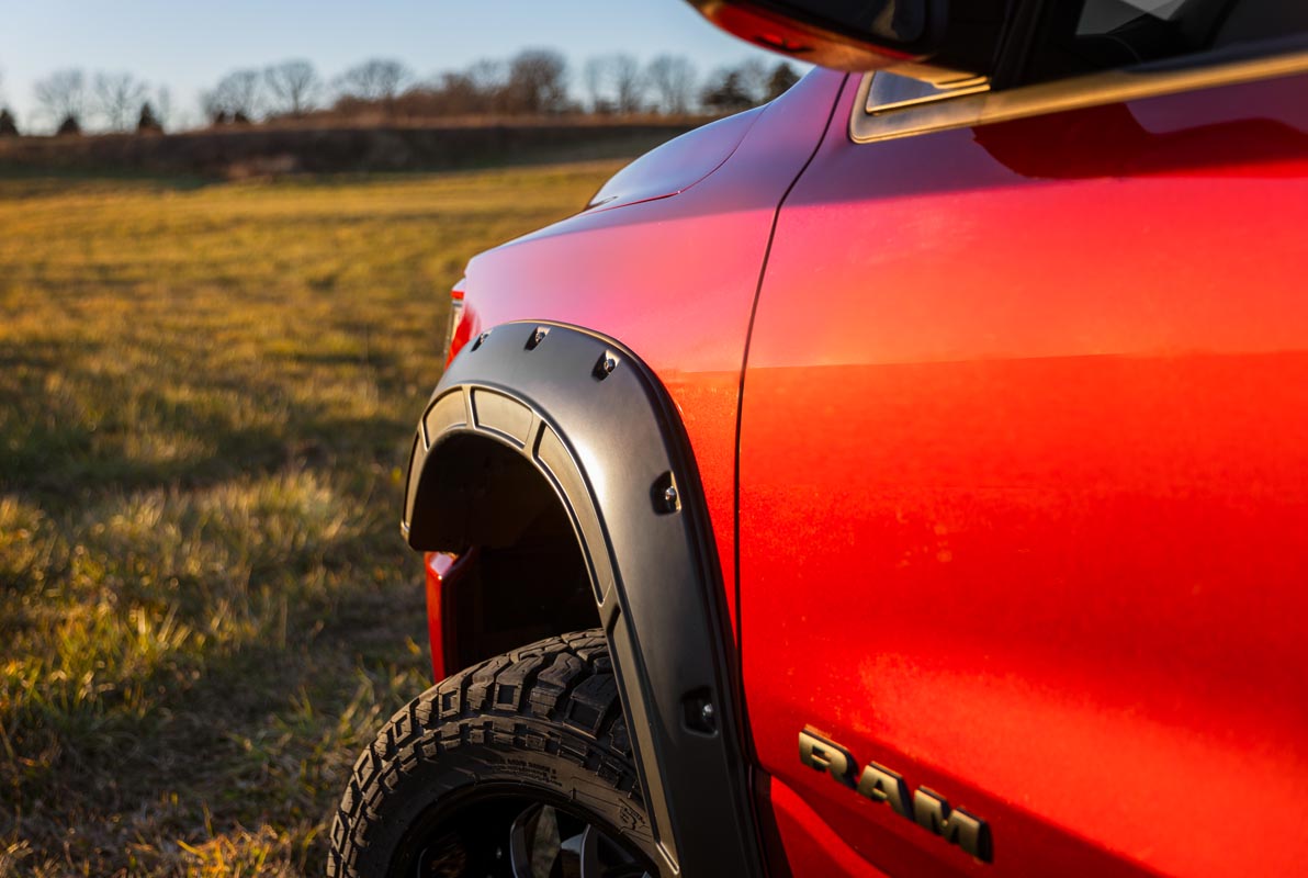 Rough Country | Fender Flares | Defender Pocket Fender Flares Gloss Black Ram 1500 2WD/4WD (19-23) Rough Country | A-D10914