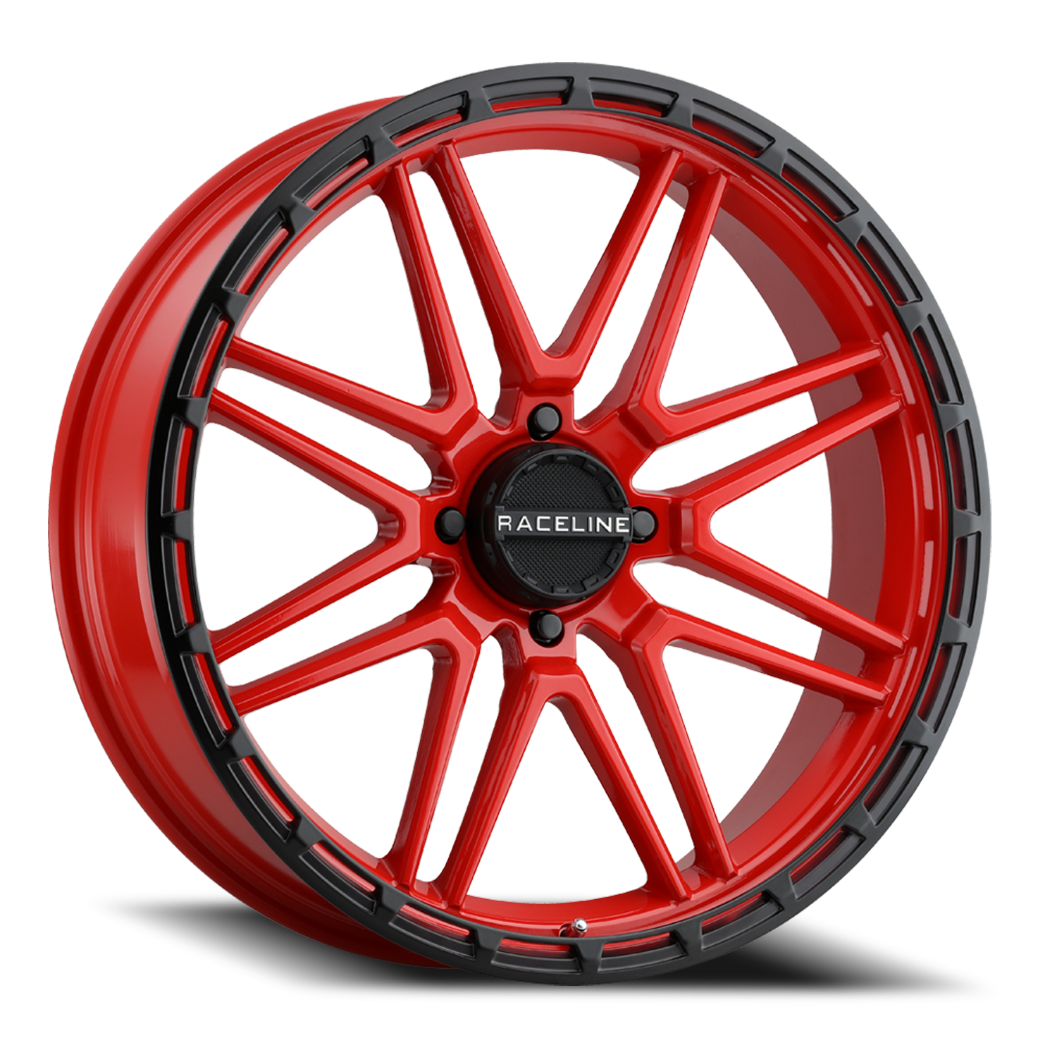 RACELINE | Aluminum Wheels | Aluminum Wheels 20x7 Krank XL UTV A11R Red Satin Black Bead Ring 0 Offset 4 on 137 Bolt Pattern 110.18 Bore Raceline | A11R-20737-00