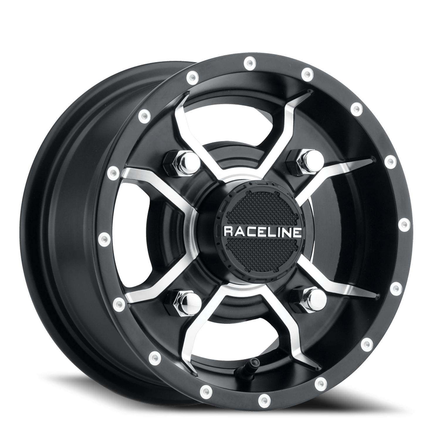 RACELINE | Aluminum Wheels | Aluminum Wheels 10x5 Mamba UTV A77 Machined Spokes Satin Black 18 Offset 4 on 144 Bolt Pattern Raceline | A7710514-32