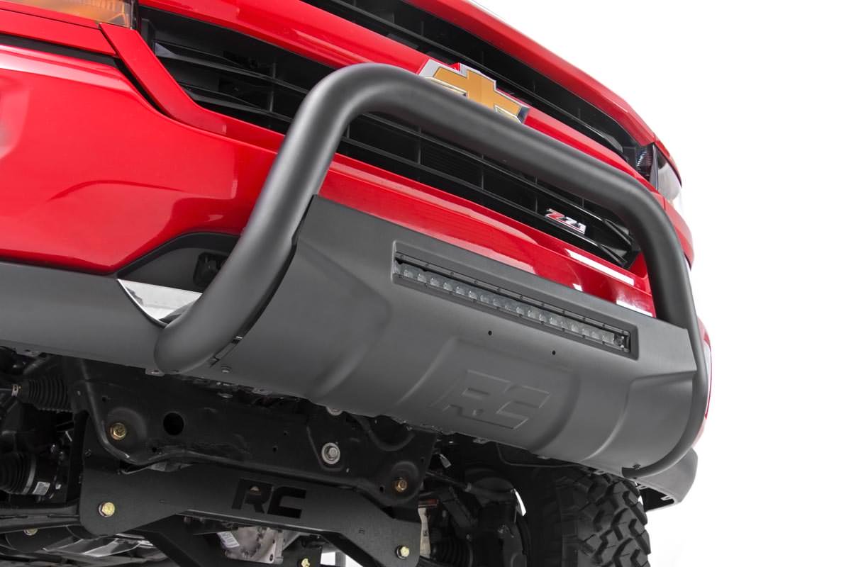 Rough Country | Bumper Bull Bar | Toyota 05-15 Tacoma Bull Bar w/LED Light Bar Black Rough Country | B-T4051
