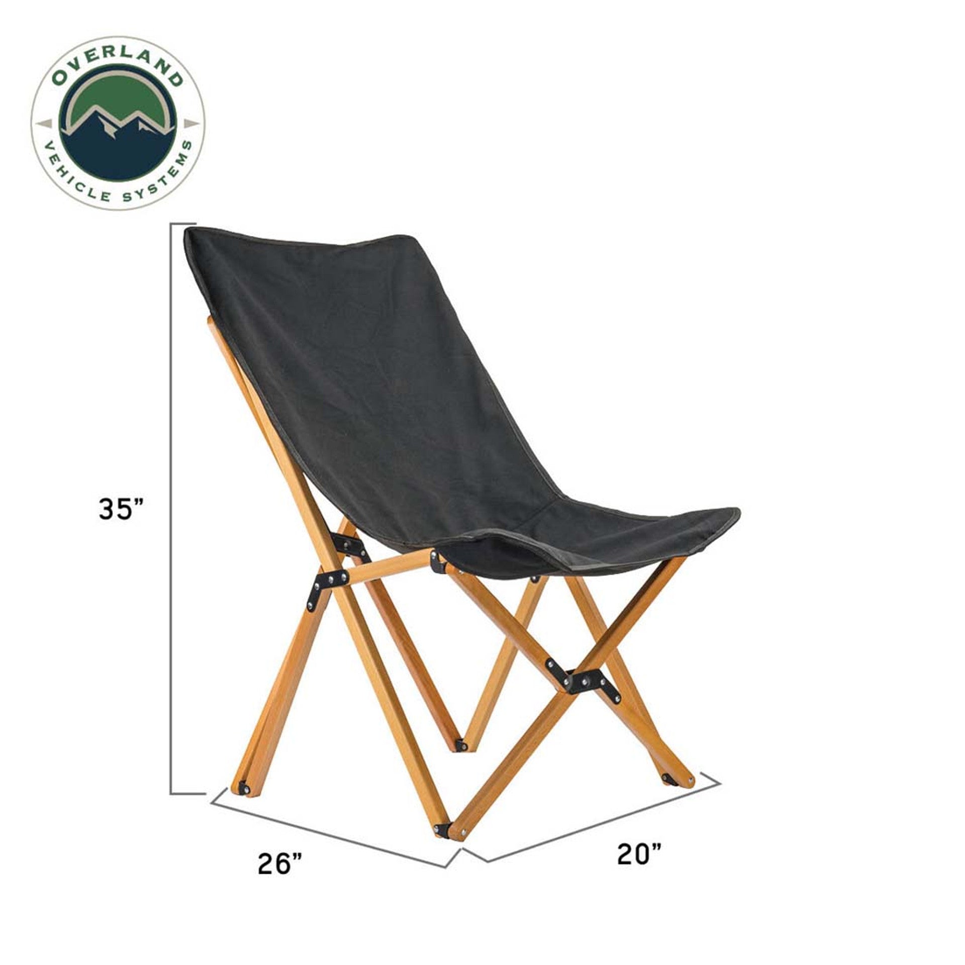 OVS | Camping Chair | Kick It Camp Chair - Wood Base & Storage Bag Overland Vehicle Systems | 30100041