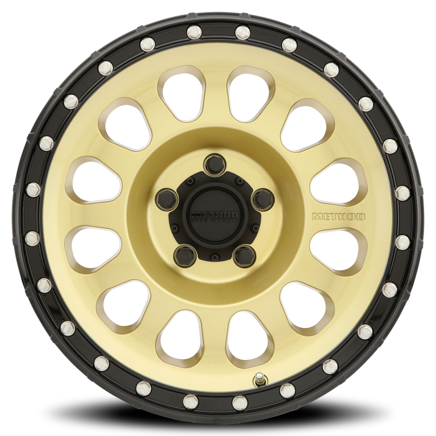 METHOD WHEELS | Aluminum Wheels 18x9 MR315 Bolt Pattern 5 On 150 Offset 18 Lip Size 1.65 Gold GD Black Street Loc Method | MR31589058118