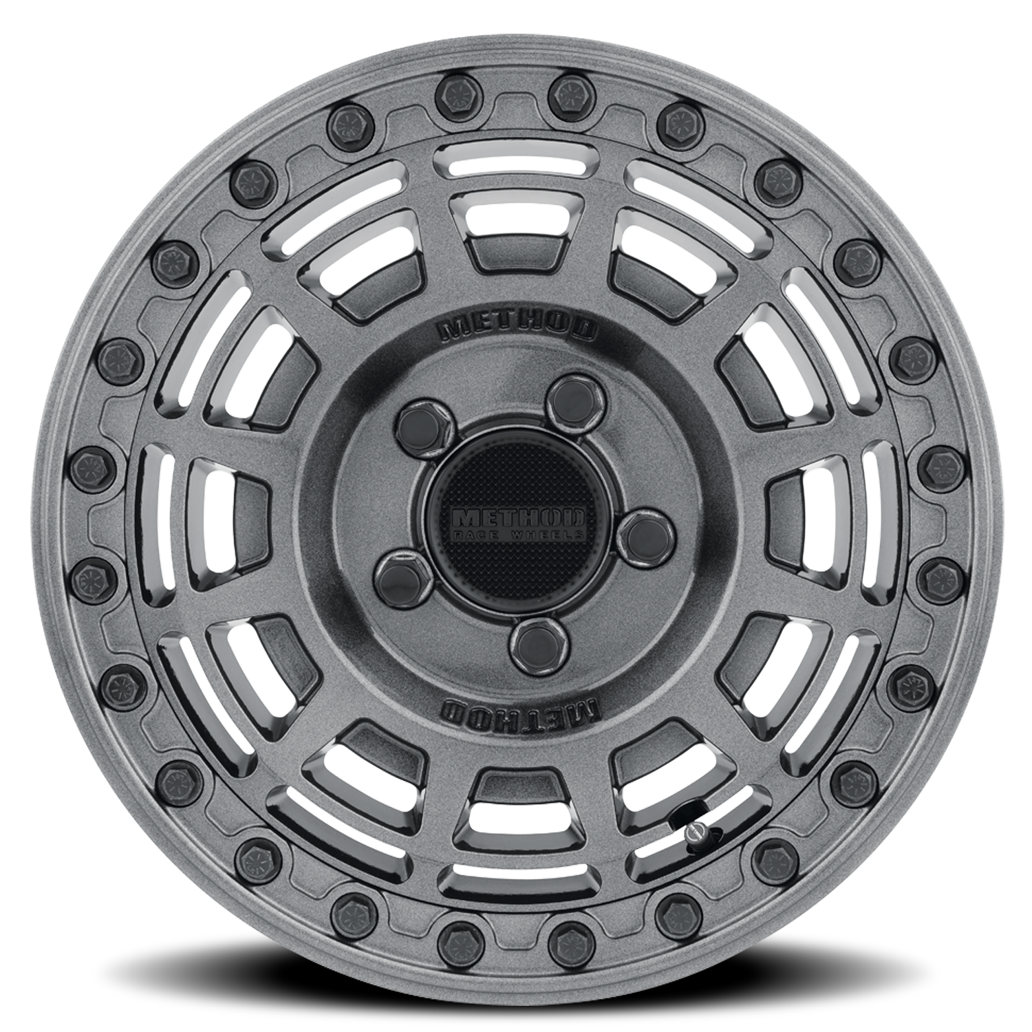 METHOD WHEELS | Aluminum Wheels 15x10 MR415 Beadlock UTV Bolt Pattern 5 On 114.3 Offset 25 Lip Size 2.09 Graphite GY Gloss Graphite Ring Method | MR415510121264B