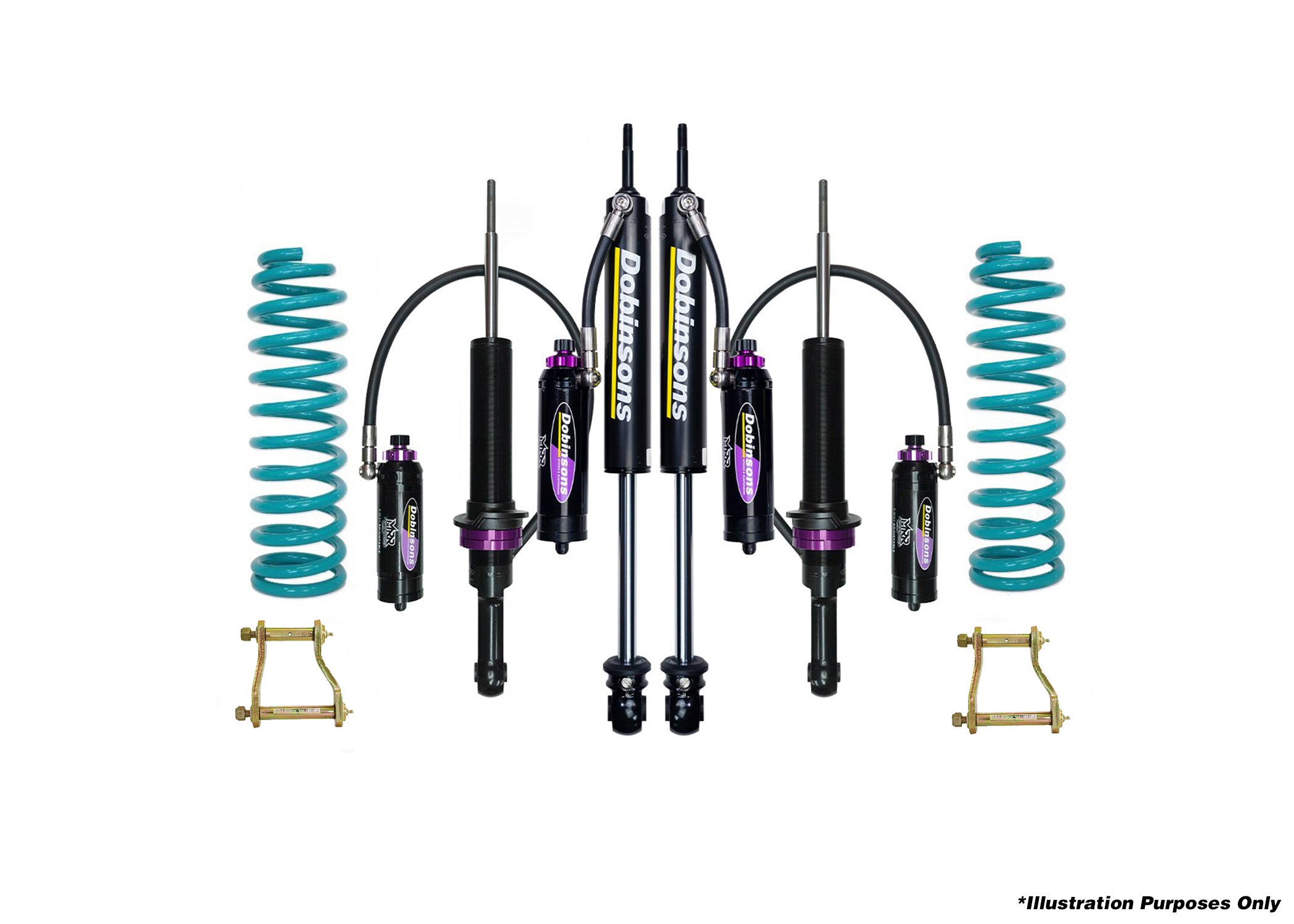 DOBINSONS | 1.5-3" MRR 3-Way Adjustable Suspension Kit for Ford Ranger 3.2L 4x4 PX / T6 MK1&2 08/2011 to Mid 06/2018 with Extended Rear Shackles | DSSKITMRA321ERS