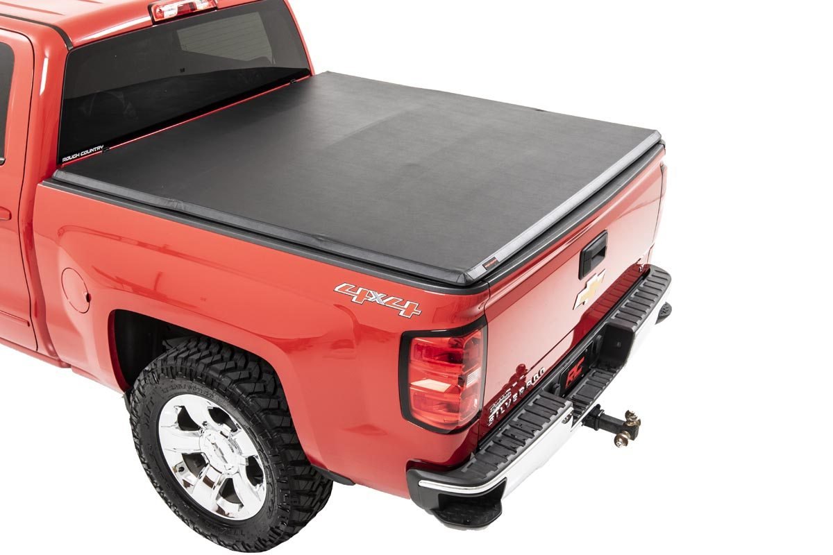 Soft Tri-Fold Bed Cover 14-18 Silverado/Sierra 1500 w/o Cargo Mgmt Rough Country