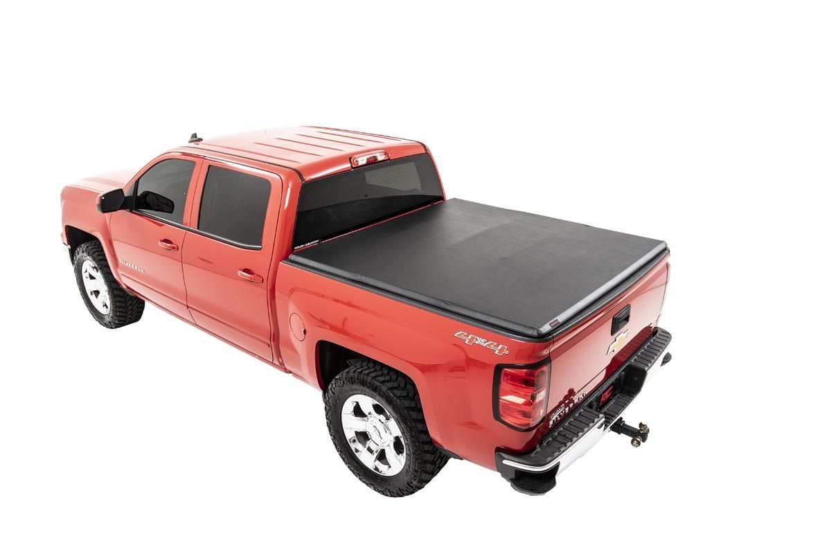 Rough Country | Tonneau Covers|Truck Bed|Exterior Parts & Car Care | Soft Tri-Fold Bed Cover 14-18 Silverado/Sierra 1500 6 Foot 5 Inch Bed w/o Cargo Mgmt Rough Country | RC44214650