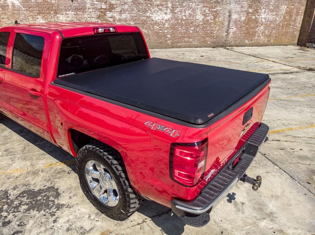 Rough Country | Tonneau Covers|Truck Bed|Exterior Parts & Car Care | Soft Tri-Fold Bed Cover 14-18 Silverado/Sierra 1500 6 Foot 5 Inch Bed w/o Cargo Mgmt Rough Country | RC44214650