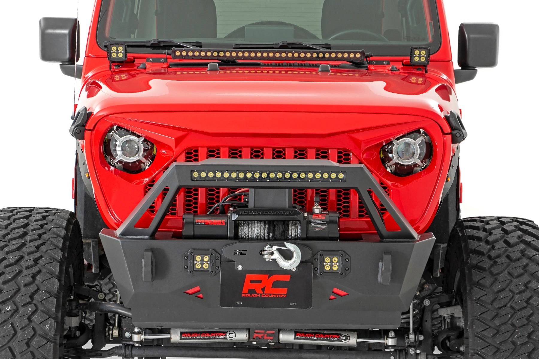 Rough Country | Headlights | Jeep 9-Inch LED Projection Headlights 18-20 Wrangler JL/JLU, 20-Present Gladiator JT Rough Country | RCH5100