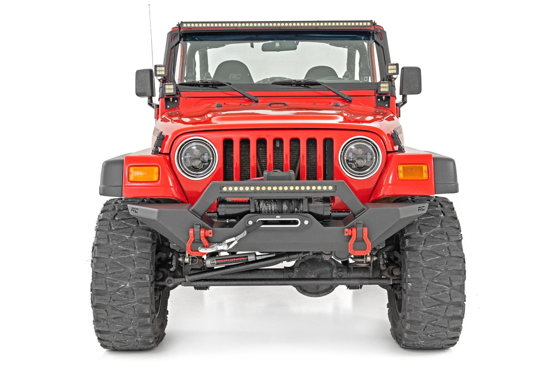 Rough Country | Headlights | Headlights DRL Halo LED 7 Inch 97-06 Jeep Wrangler TJ 4WD Rough Country | RCH5400