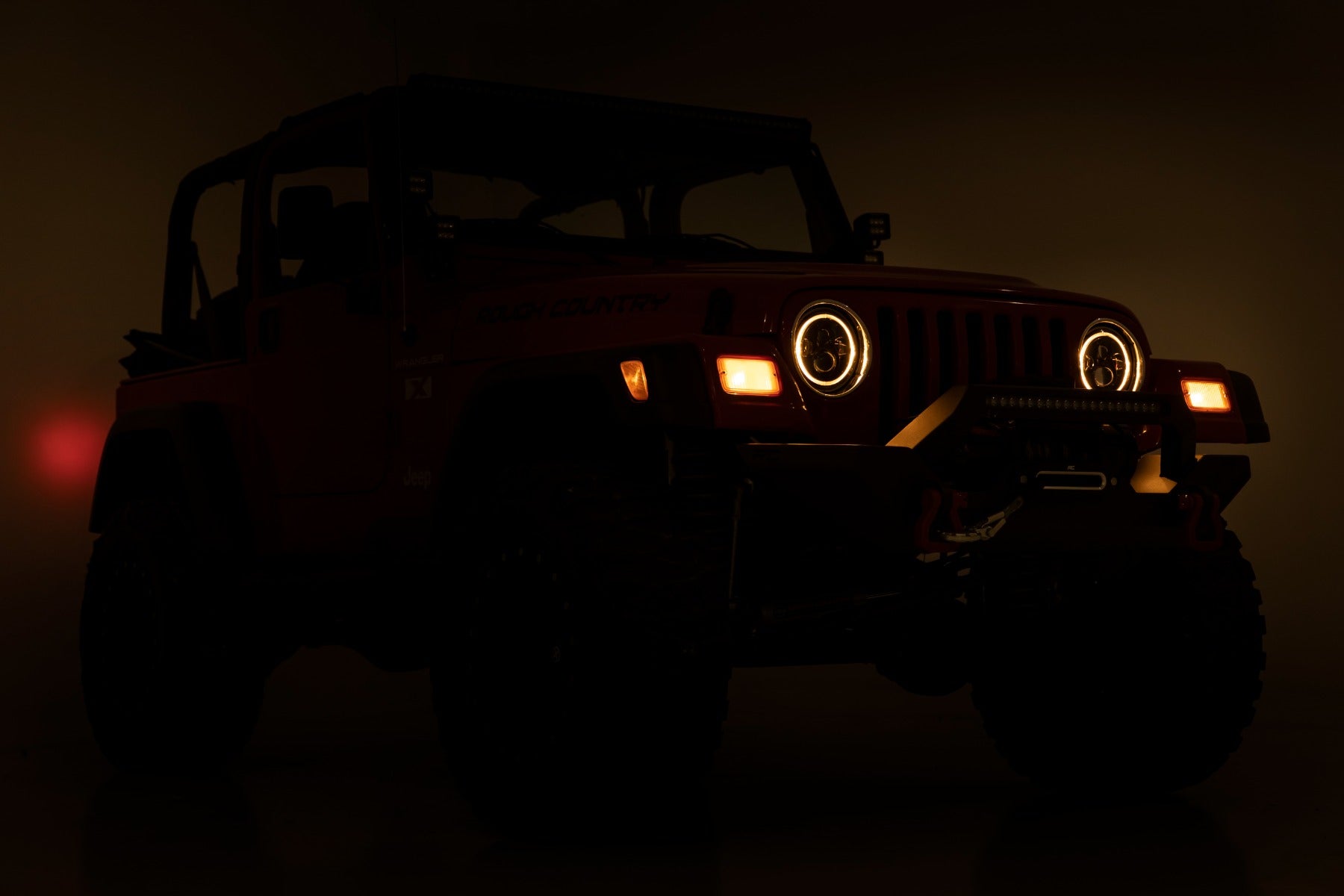 Rough Country | Headlights | Headlights DRL Halo LED 7 Inch 97-06 Jeep Wrangler TJ 4WD Rough Country | RCH5400