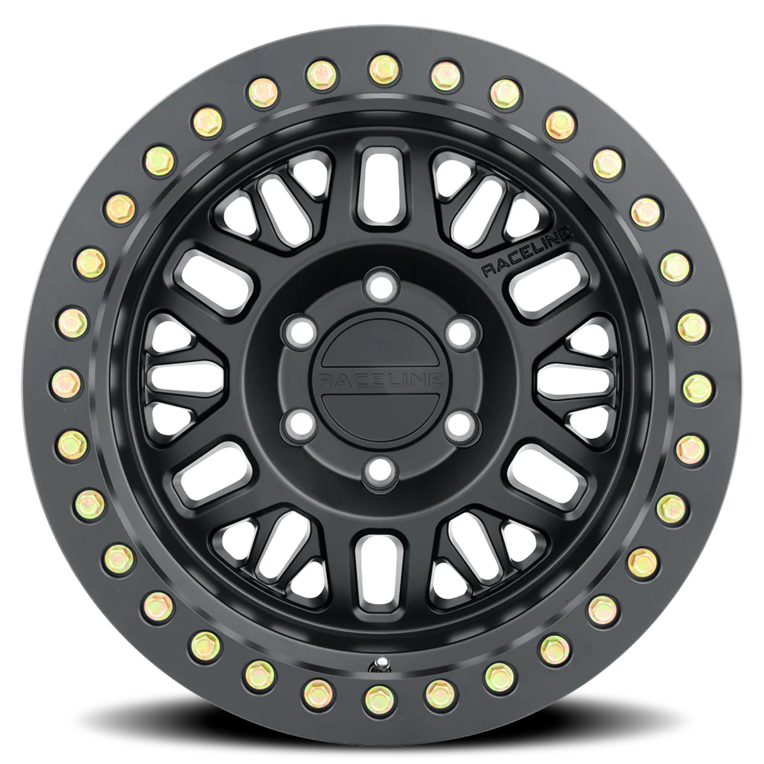 RACELINE | Aluminum Wheels | Aluminum Wheels 17x9 Ryno Cast Beadlock RT951B Satin Black Black Beadlock Ring -12 Offset 5 on 127 Bolt Pattern 83.82 Bore Raceline | RT951B-79050-12