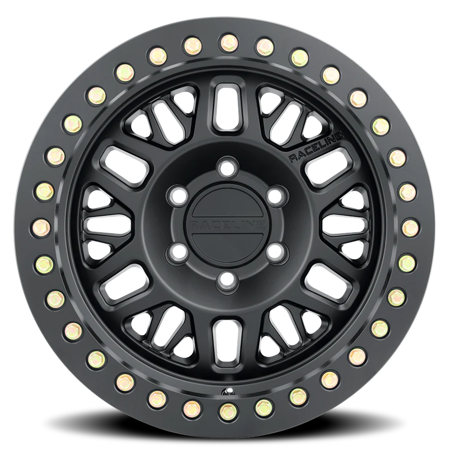 RACELINE | Aluminum Wheels | Aluminum Wheels 17x9 Ryno Cast Beadlock RT951B Satin Black Black Beadlock Ring -38 Offset 6 on 139.7 Bolt Pattern 106.1 Bore Raceline | RT951B-79060-38