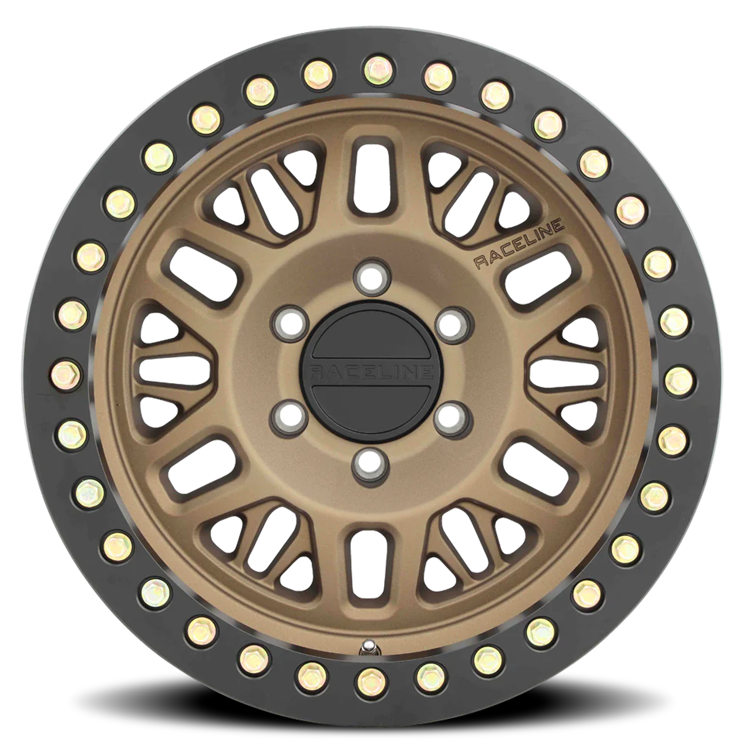 RACELINE | Aluminum Wheels | Aluminum Wheels 17x9 Ryno Cast Beadlock RT951BZ Textured Matte Bronze Black Beadlock Ring -12 Offset 5 on 127 Bolt Pattern 83.82 Bore Raceline | RT951BZ-79050-12