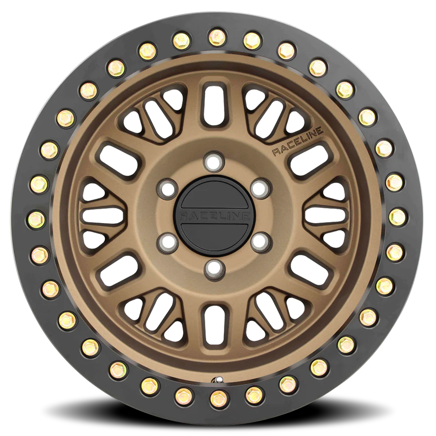 RACELINE | Aluminum Wheels | Aluminum Wheels 17x9 Ryno Cast Beadlock RT951BZ Textured Matte Bronze Black Beadlock Ring -38 Offset 8 on 165.1 Bolt Pattern 130.8 Bore Raceline | RT951BZ-79080-38