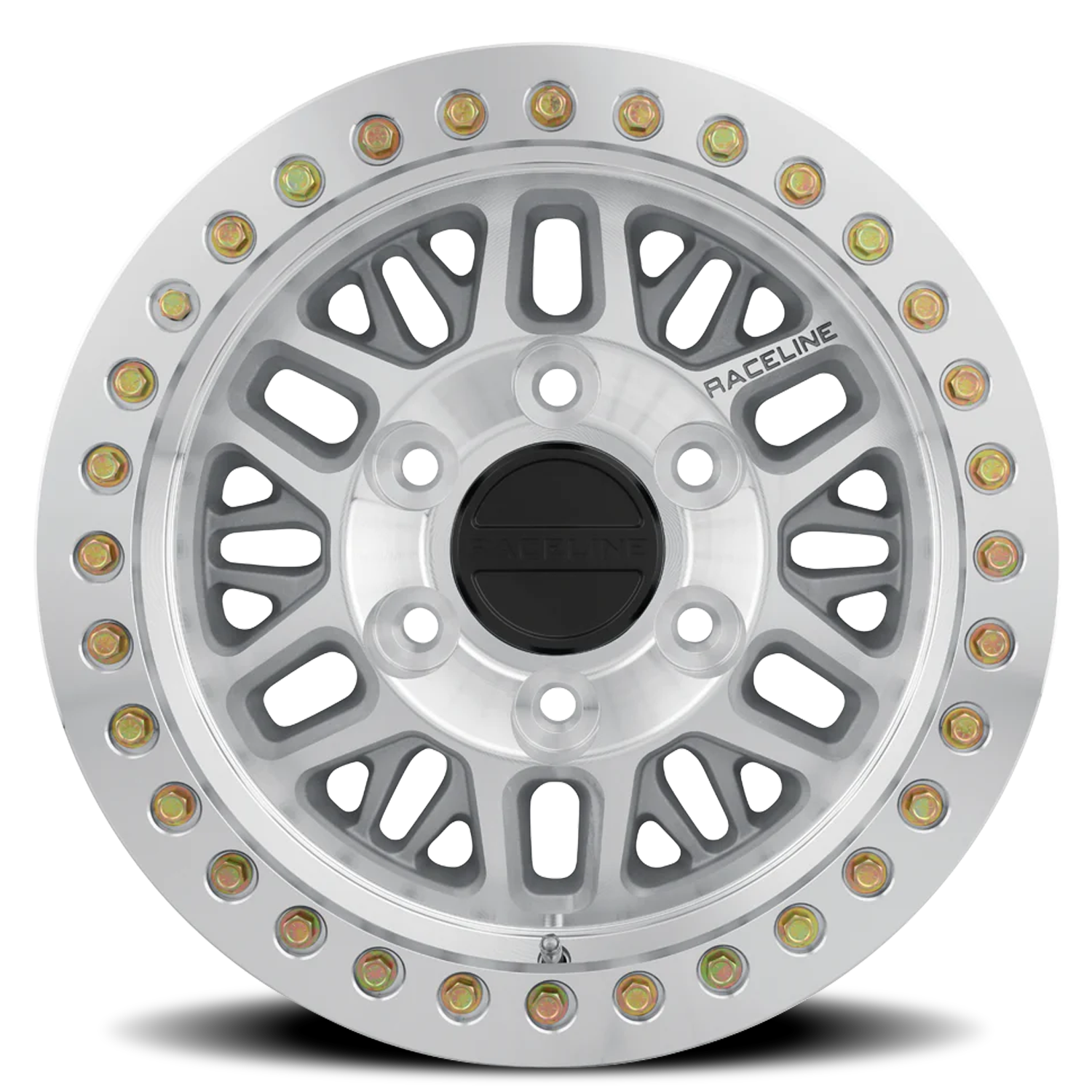 RACELINE | Aluminum Wheels | Aluminum Wheels 17x9 Ryno Cast Beadlock RT951M Machined Silver Machined Beadlock Ring -12 Offset 5 on 127 Bolt Pattern 83.82 Bore Raceline | RT951M-79050-12