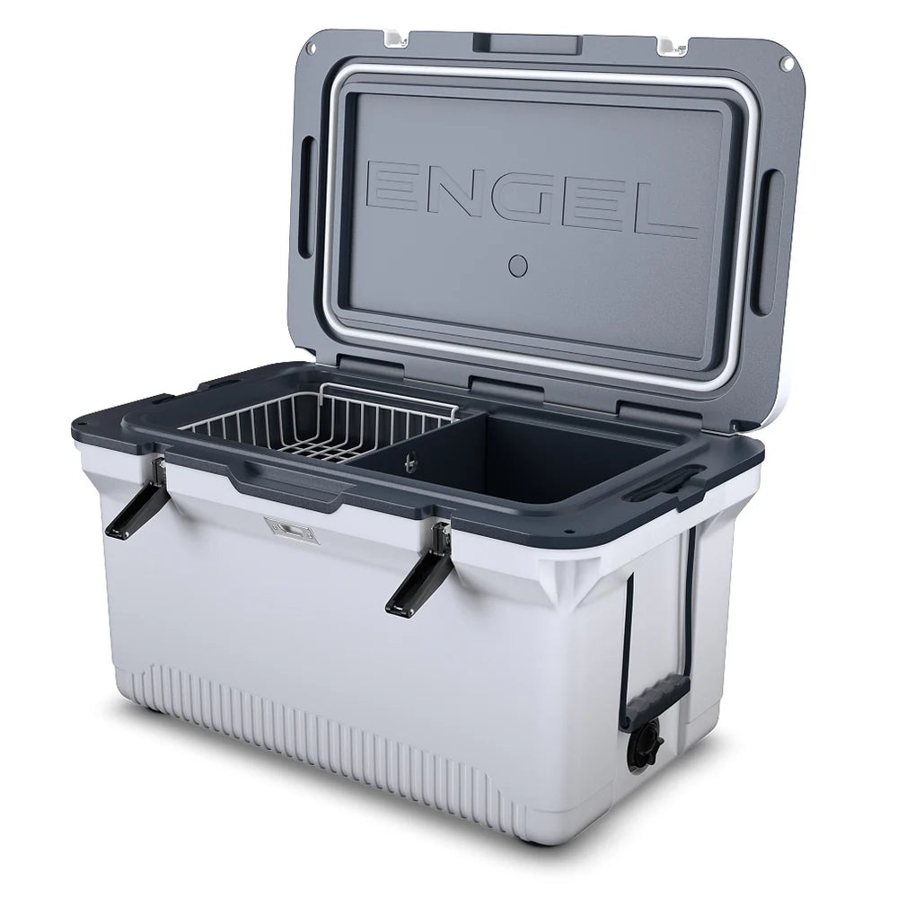 ENGEL | 60QT UltraLite Injection-Molded Cooler With Wire Basket and Divider | UL60