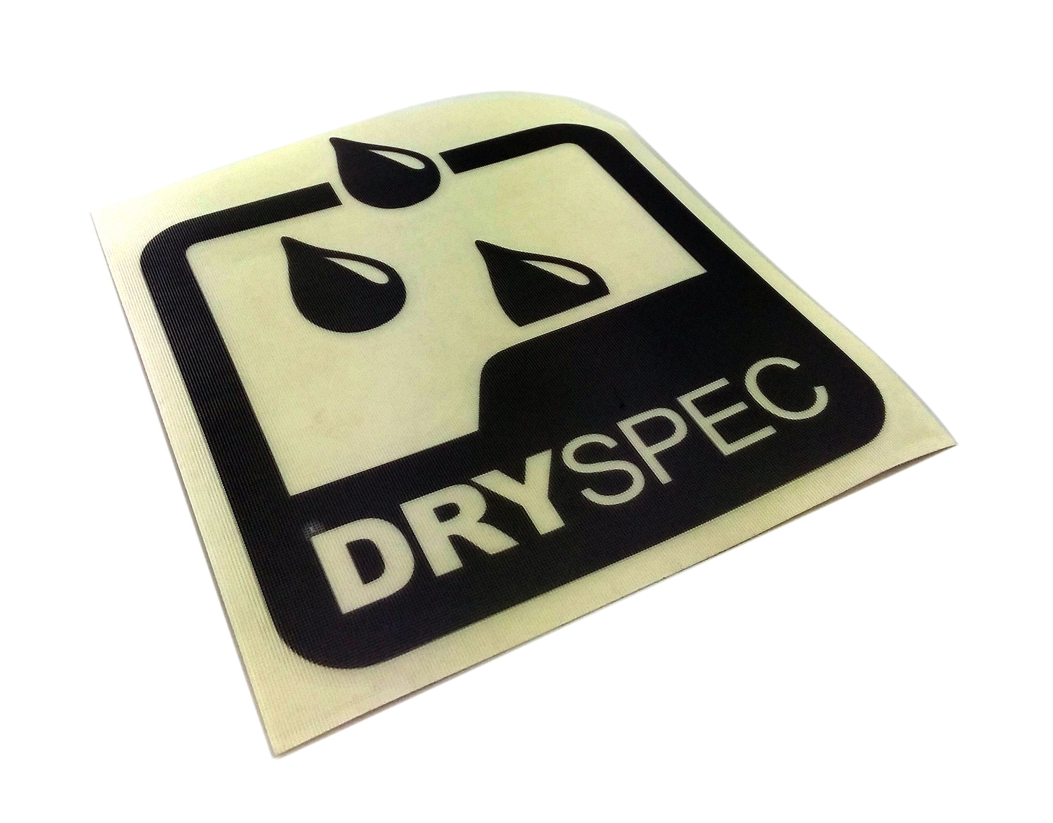 DSL.STK.003 DRYSPEC Icon Logo Transfer Decal, Silver Metallic, 5x5