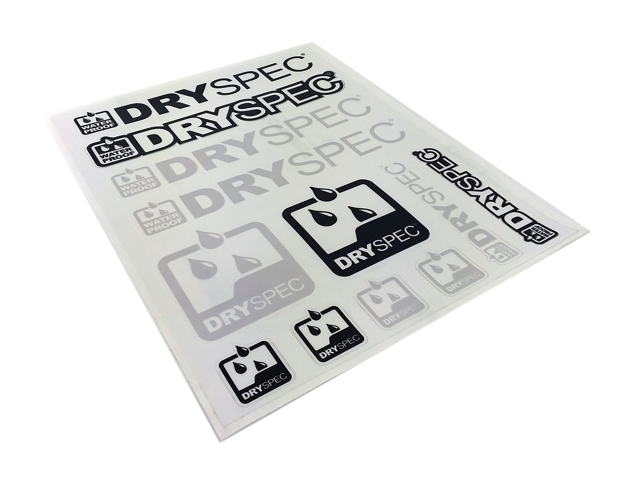 DSL.STK.001 DRYSPEC Decal Sheet, Die-cut on Clear, Multi-color, 8.5x11