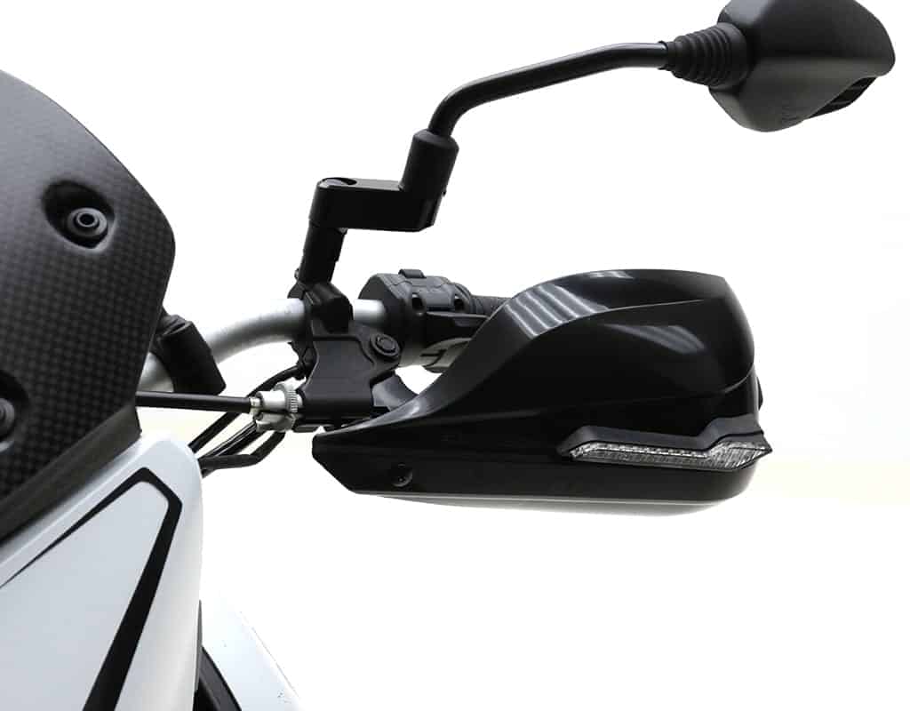 BB.S5.ST.BK-AM Barkbusters Storm Handguard complete kit with amber turn signals Ducati Hypermotard '16-18 - Black