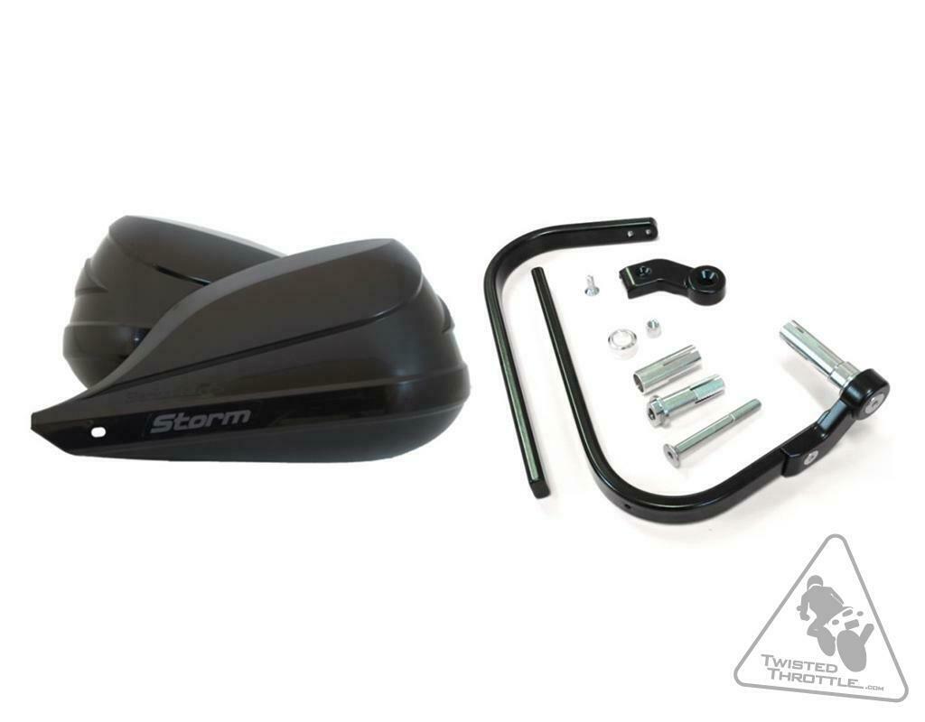 BB.STM-005-02-BK Barkbusters Storm handguards with single-sided bar-end mounting kit for 7/8" or 1" with BB.B-074 insert adapter bars - Black
