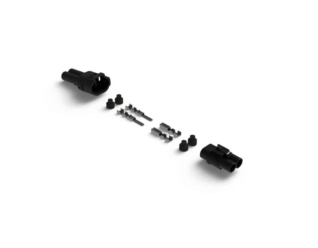 DNL.CTR.MT02 DENALI MT Series 2-Pin Waterproof Connector Set, Male & Female Connectors with Terminals & Seals