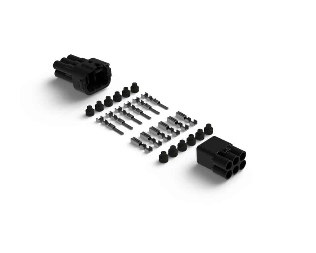 DNL.CTR.MT06 DENALI MT Series 6-Pin Waterproof Connector Set, Male & Female Connectors with Terminals & Seals