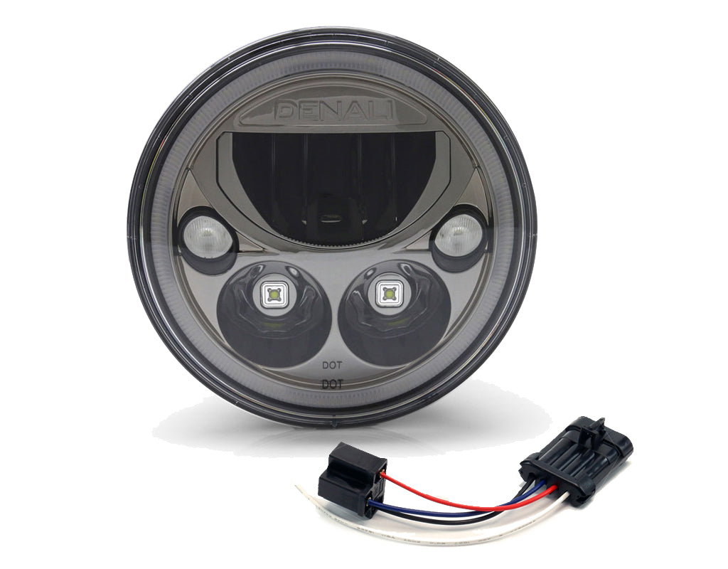 DNL.WHS.10300 DENALI Wiring Adapter for H4 to OEM Harley Davidson LED Headlight Harness  rev00