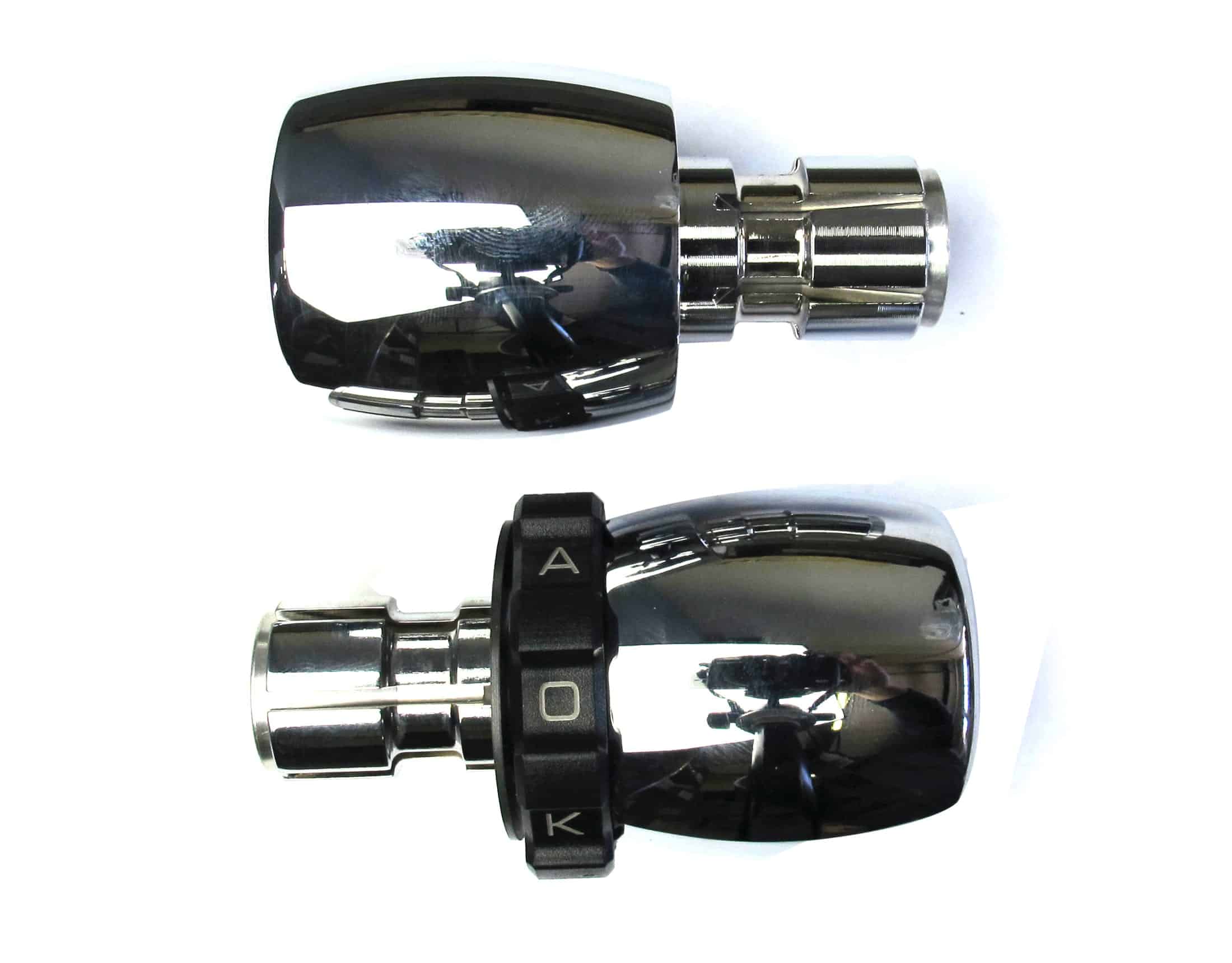 KAO.HDBBC-0.8 Kaoko Throttle Lock Cruise Control incl. Bar-End Weights Harley-Davidson with "Chubbie" handlebars Big Barrel-style - Chrome