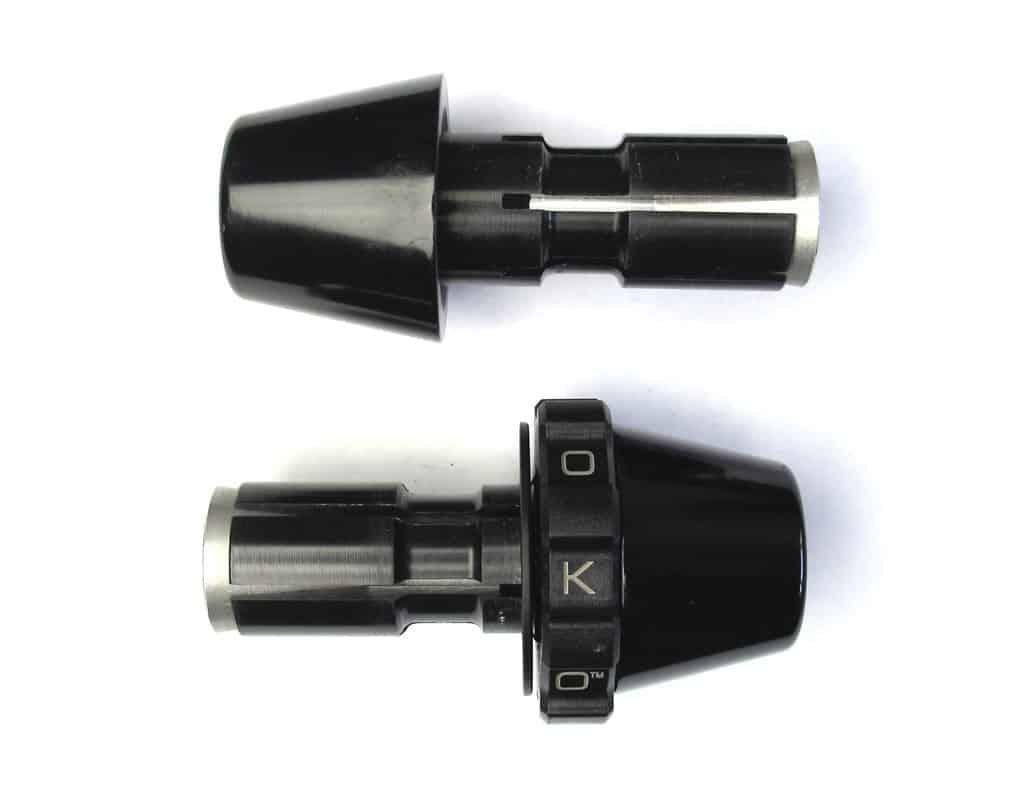 KAO.HDT.C Kaoko Throttle Lock Cruise Control incl. Bar-End Weights Harley-Davidson with original 1" OD handlebars Torpedo-style - Chrome