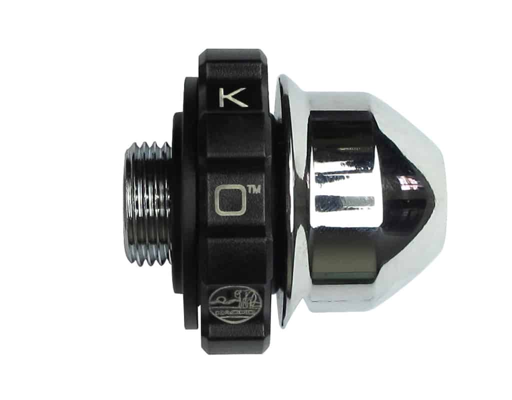 KAO.APR300C Kaoko Throttle Lock Cruise Control Aprliia RSV1000 R/RR/Factory, '08- & Mana 850, '08-, BMW G650 Xcountry, '07-, Moto Guzzi Stelvio 1200 - Chrome finish