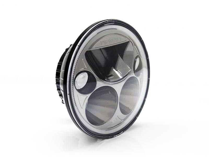 TT-M5E DENALI M5E E-MARK LED Headlight Module, 5.75" Round, Black Chrome