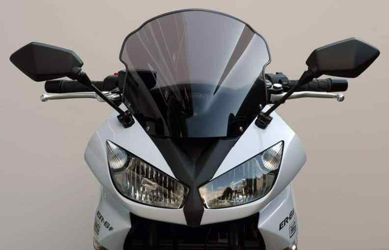 MRA.08.058.R.8 MRA Double-Bubble RacingScreen Windshield for Kawasaki ER6F Ninja 650R, '09- Shadow Line Black