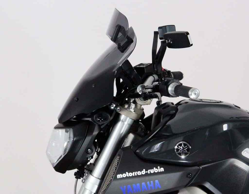 MRA.06.066.VT.1 MRA VarioTouringScreen Windshield with REV 01 mounting hardware Yamaha FZ-09 '13-. smoke grey
