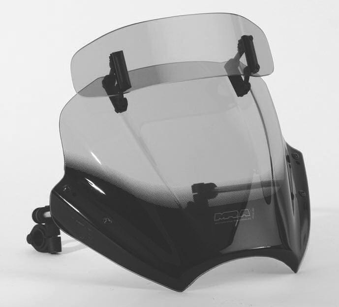 MRA.VTNB.8 MRA VarioTouringScreen style "VTNB" windshield for naked sport bikes, cruisers, enduro, and dual sport motorcycles