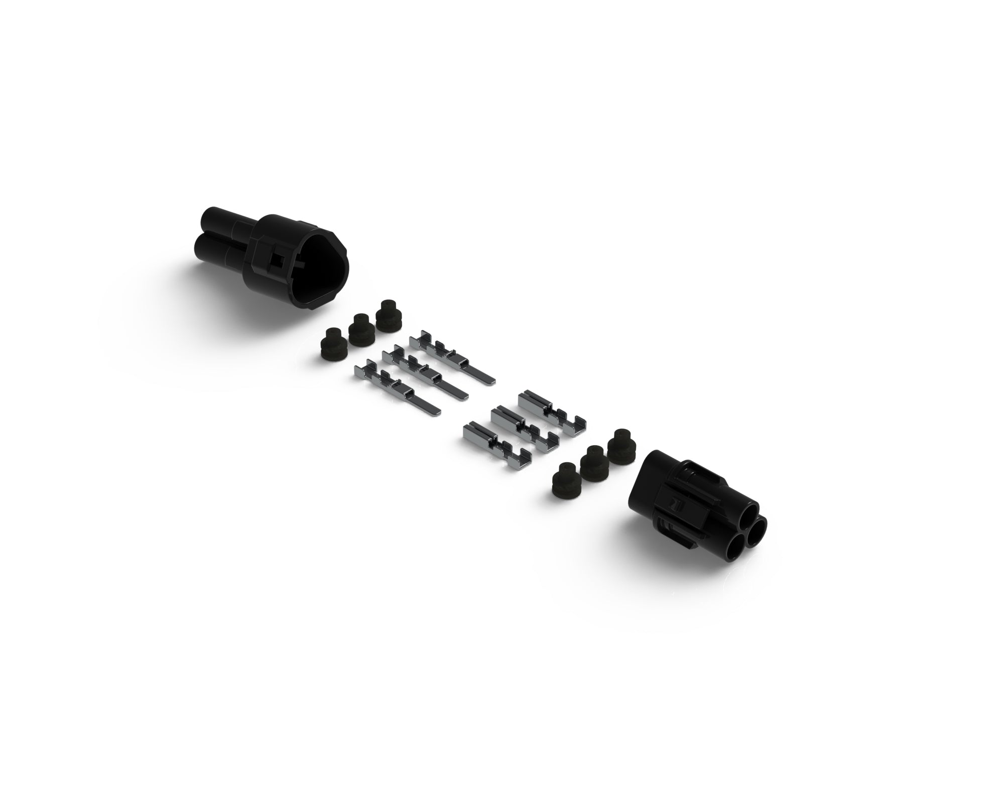 DNL.CTR.MT03 DENALI MT Series 3-Pin Waterproof Connector Set, Male & Female Connectors with Terminals & Seals