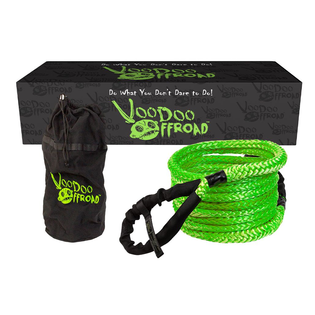 Voodoo Offroad | RP-ROPE PRODUCTS | 2.0 Santeria Series 3/4" x 30 ft Kinetic Recovery Rope with Rope Bag for Truck and Jeep - Green | 1300009A