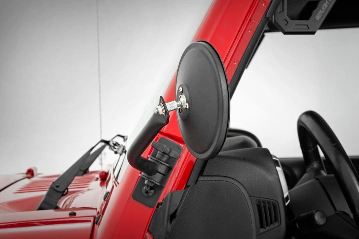 Rough Country | Mirrors | Jeep Classic Round Folding Mirror 07-18 Wrangler JK Rough Country | 10519