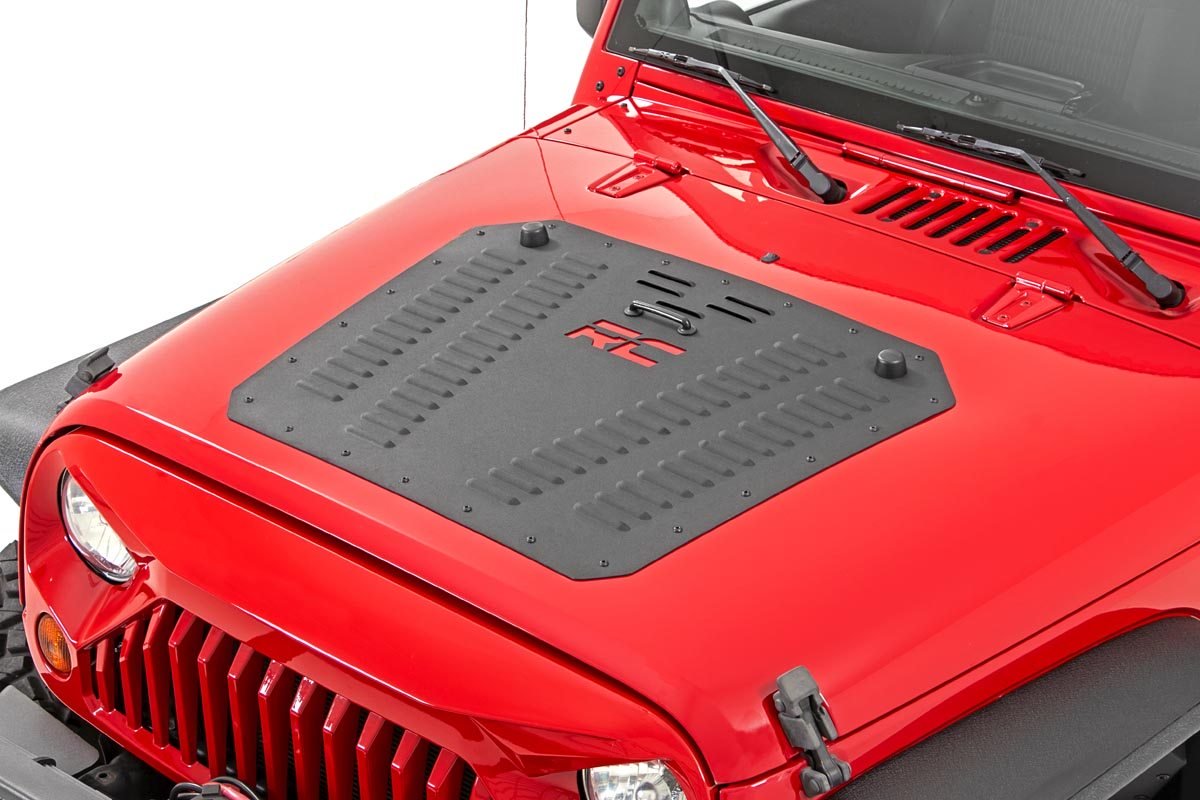 Rough Country | Hood Louver | Jeep Powder Coated Hood Louver 07-18 Wrangler JK Rough Country | 10527