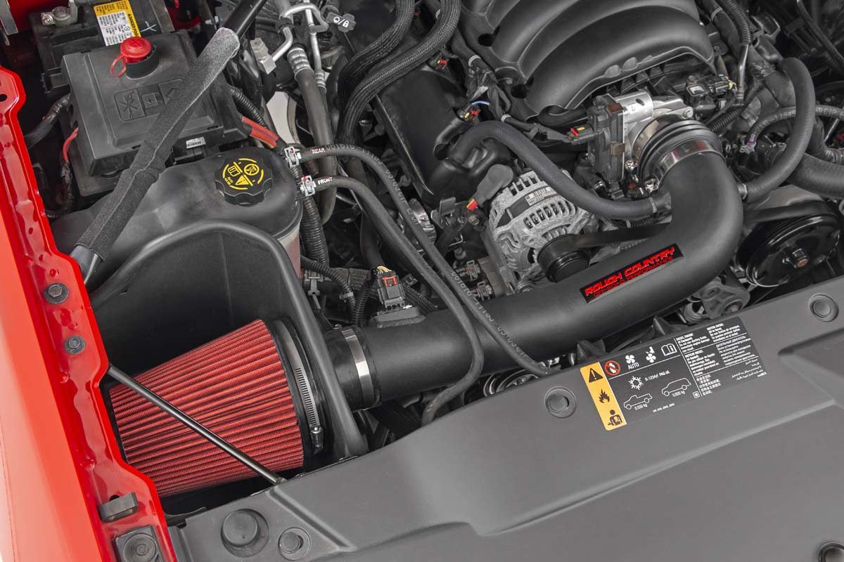 Rough Country | Air Intake Systems | Chevy/GMC Cold Air Intake W/ Pre-Filter Bag (14-18 1500 PU 5.3L, 6.2L) Rough Country | 10551PF
