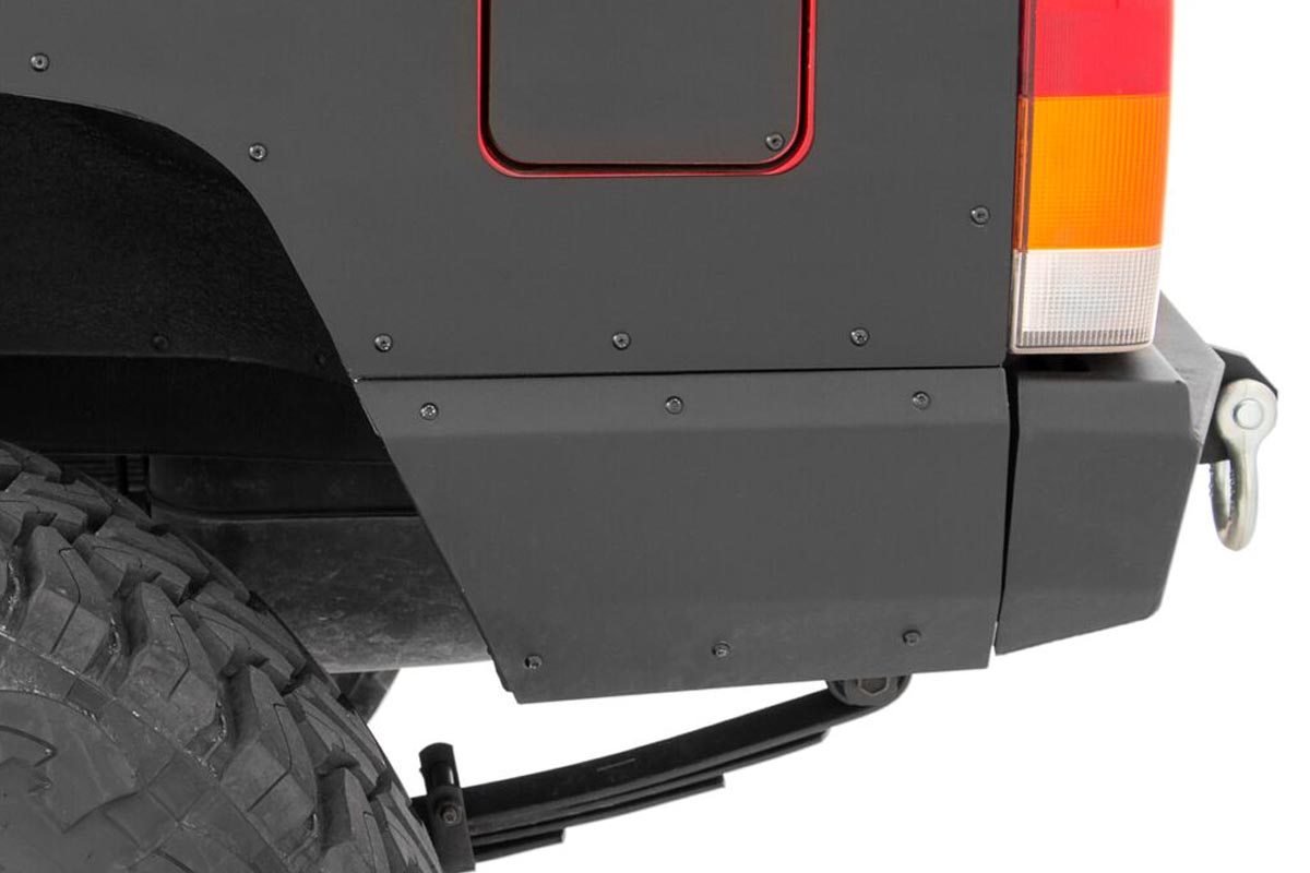 Rough Country | Fender Flares | Jeep Rear Lower Quarter Panel Armor for Trimmed Fender Flares 97-01 Cherokee XJ Rough Country | 10572