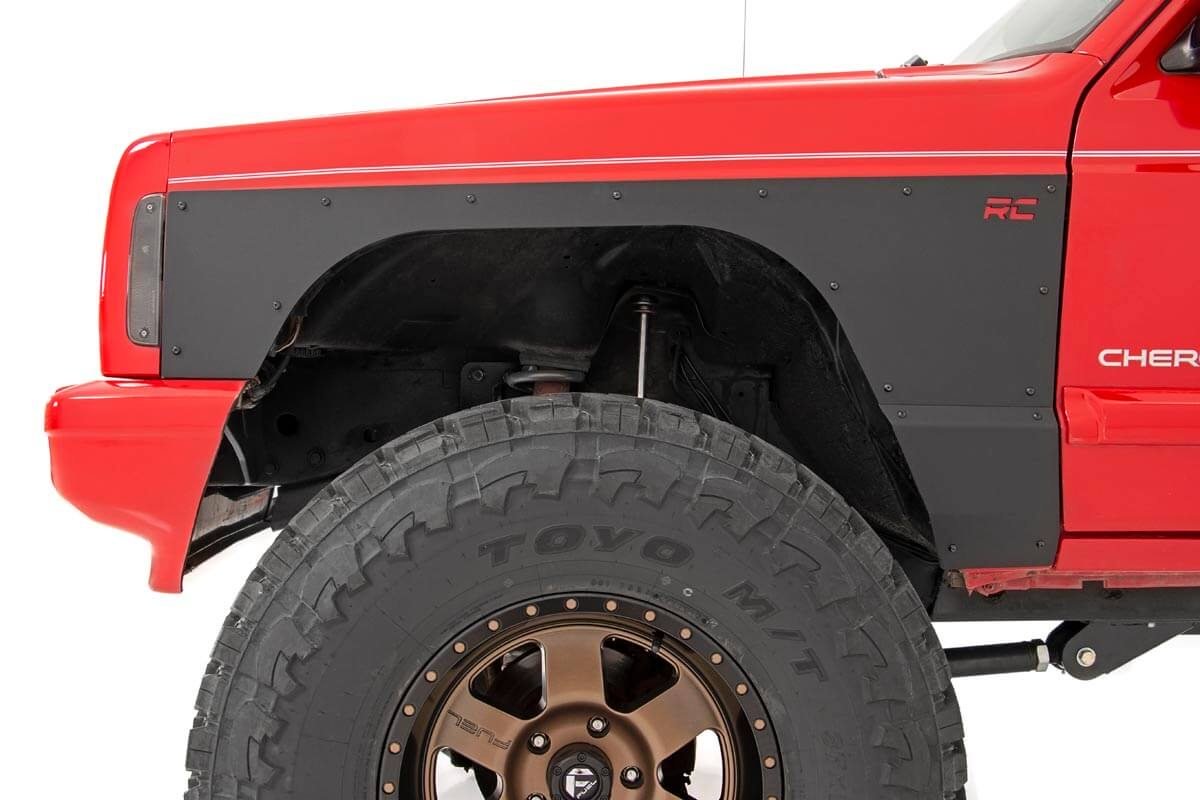 Rough Country | Quarter Panel Armor | Jeep Front Upper and Lower Quarter Panel Armor 97-01 Cherokee XJ Rough Country | 10577_A